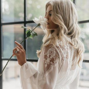 Lace Maxi Robe Including Slip / Lace Bridal Robe / Bridesmaid Robes / Robe